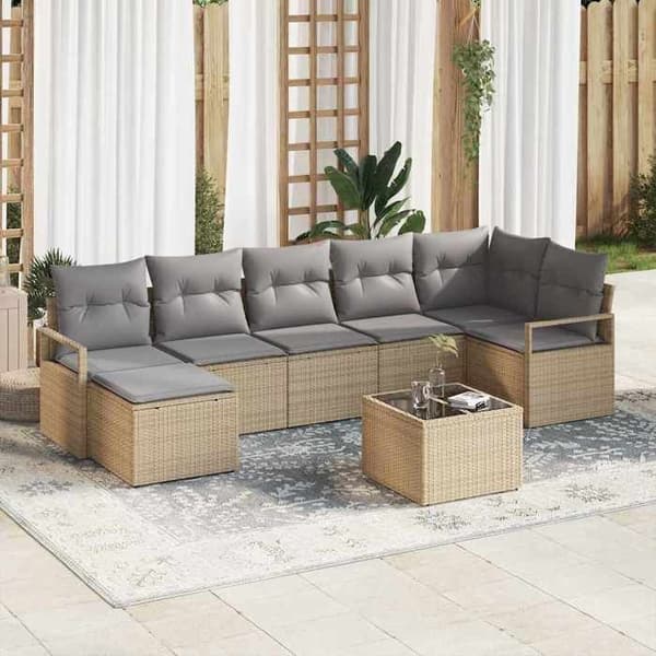 Havemøbel - EKSKLUSIVT HUS - Modulerbart - Poly rattan beige - 3 pladser - Velegnet til udendørs brug