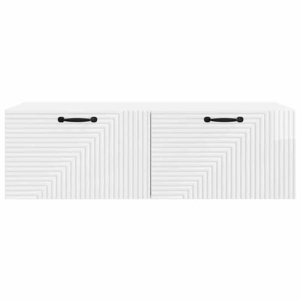 Maison Exclusive - Väggmonterad TV-möbel Väggmontering Vit glans 98 x 41 x 30 cm