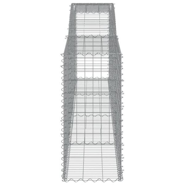 Maison Exclusive - Båge av gabionkorgar 400x50x100/120 cm Galvaniserat stål silver-
