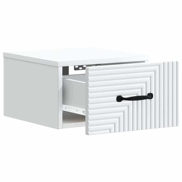 Väggmonterad sängbord - MAISON EXCLUSIVE - Maison Exclusive - Vit - 1 låda - Inbyggd USB-port Vit