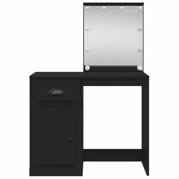 Maison Exclusive - Frisør med LED-lys sort 90x42x132,5cm