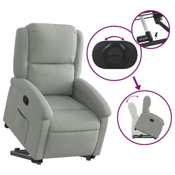 Maison Exclusive - Grå sammet recliner