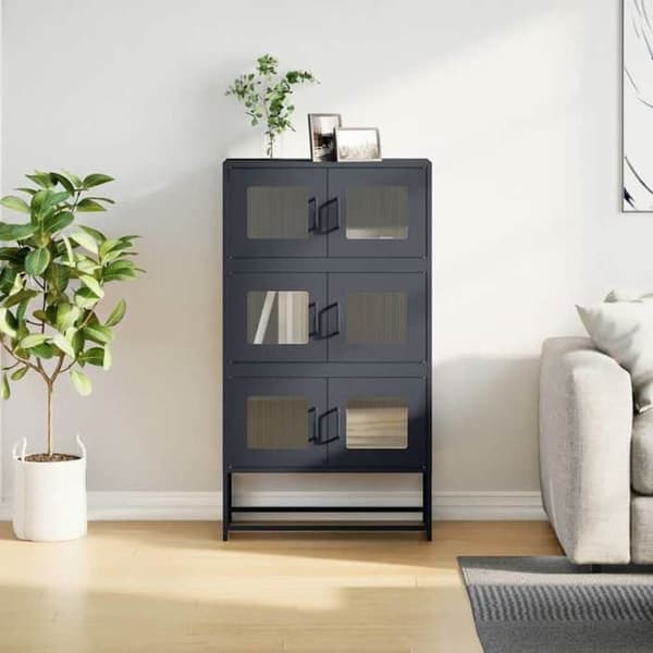 Maison Exclusive - Buffé hög antracit 68x39x123 cm stål