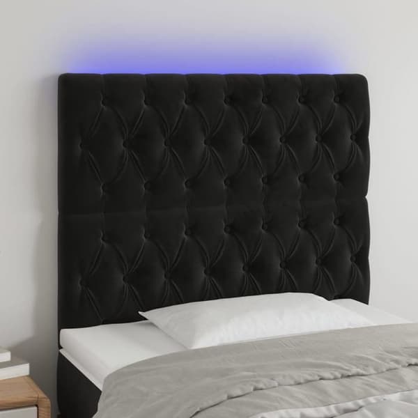 Maison Exclusive - LED-päätymustalla 100x7x118/128 cm sametti svart