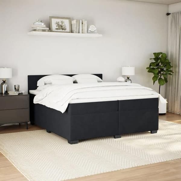 Maison Exclusive - Sängyn runkopatja ja patja Musta 200x200 cm Sametti