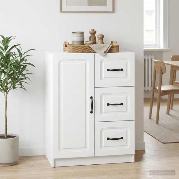Maison Exclusive - Buffet Hvid 66 x 34,5 x 87 cm Ingeniørtræ