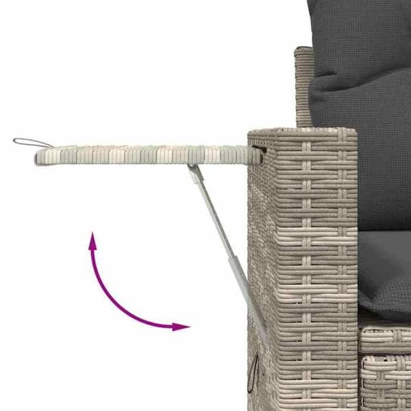 Maison Exclusive - Trädgårdsmöbler 9 delar med ljusgrå kuddar i flätad resin