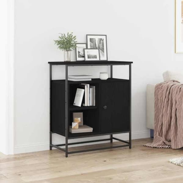 Maison Exclusive - Buffé Ek svart 69 x 35 x 80 cm Ingenjörsträ