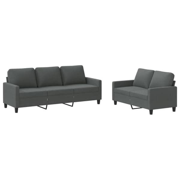 Maison Exclusive - Sæt af 2 sofaer med puder Mørkegrå Stof