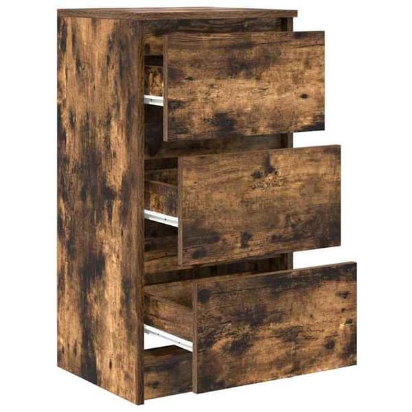 Maison Exclusive - Buffé ek rökt 37,5x35x76 cm ingenjörsträ
