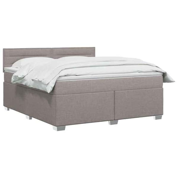 Maison Exclusive - Boxspring säng med madrass Taupe 160 x 200 cm Tyg