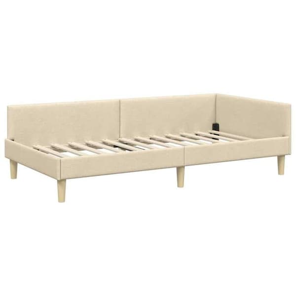 Maison Exclusive - Hörnsängram med madrass 2 pc Kräm 90 x 190 cm tyg