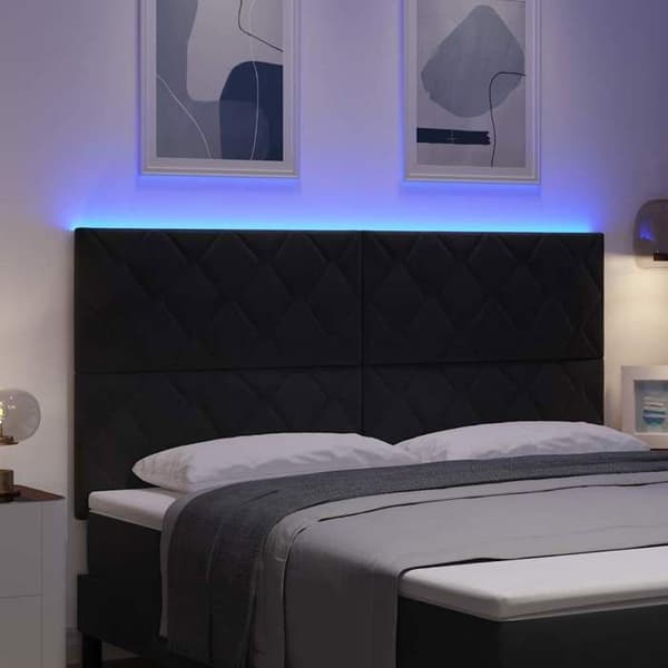 Maison Exclusive - LED-päätymustalla 180 cm sametilla Svart