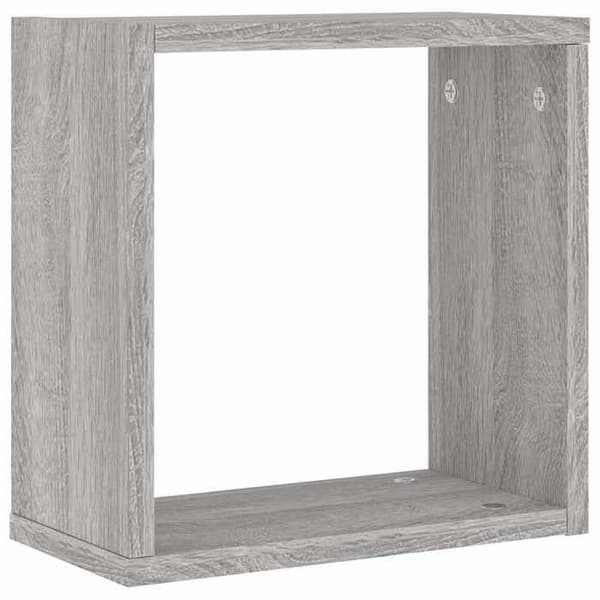 Væghylder - EKSKLUSIV HUS - Cube 2 stk - Sonoma grå - 30x15x30 cm - Spånplader sonoma grå