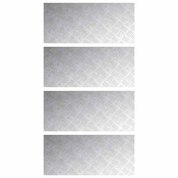 Maison Exclusive - Nez de marche 4 pc 90 x 40 cm Silver Aluminium Rektangulär