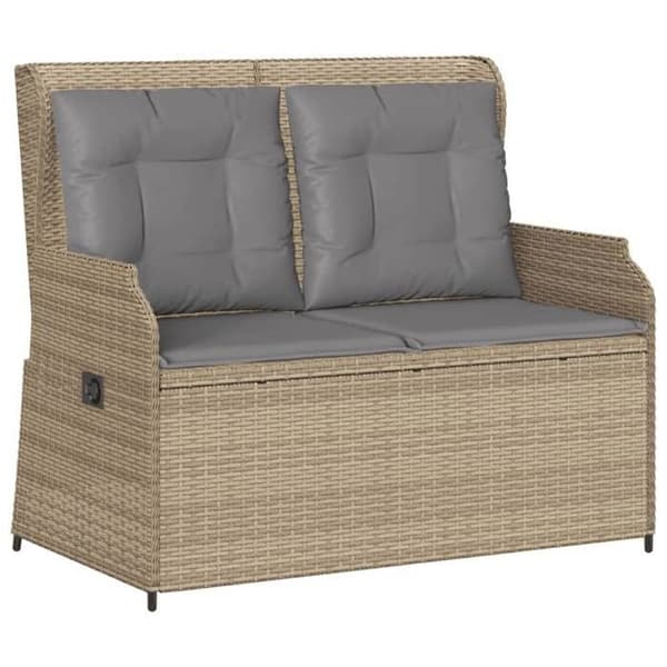 Maison Exclusive - Trädgårdsmöbler med kuddar 3 delar beige flätad resin