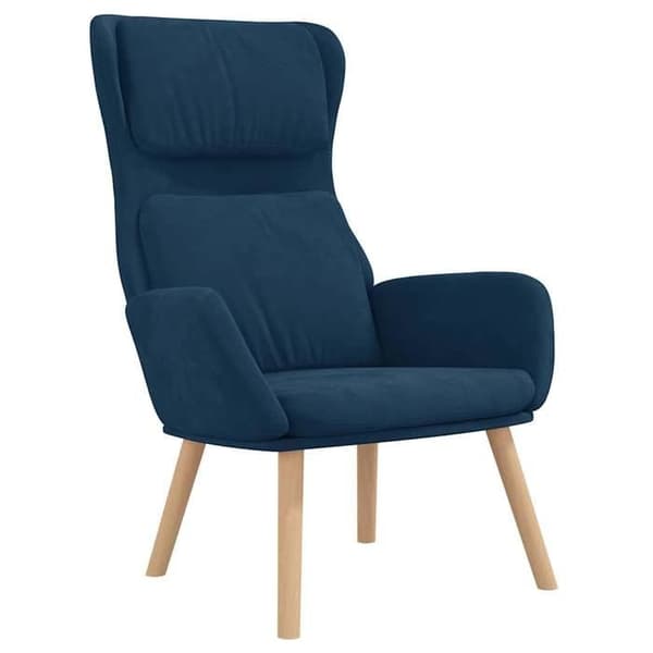Maison Exclusive - Afslapningsstol med skammel Blå Velour