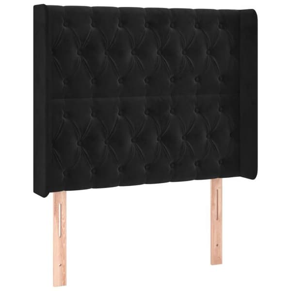 Maison Exclusive - LED-päätymustalla 93x16x118/128 cm sametti Svart
