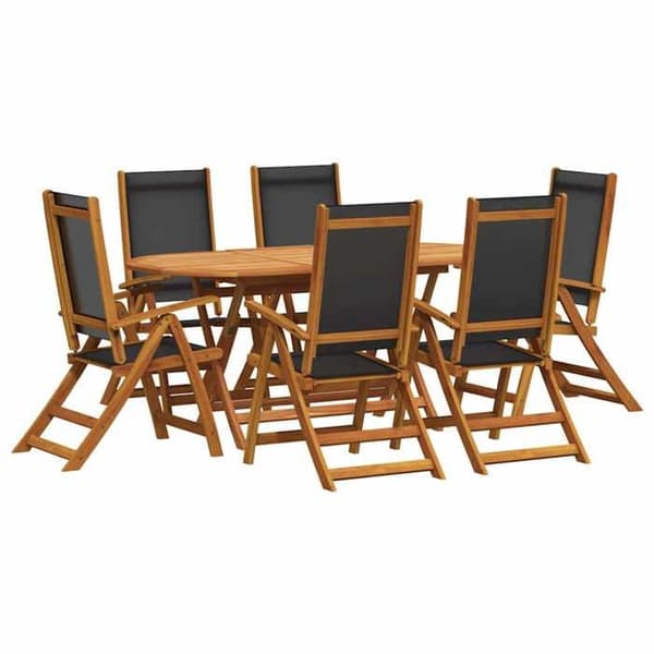 Maison Exclusive - Utomhusmatgrupp 7 delar i solid akaciaträ