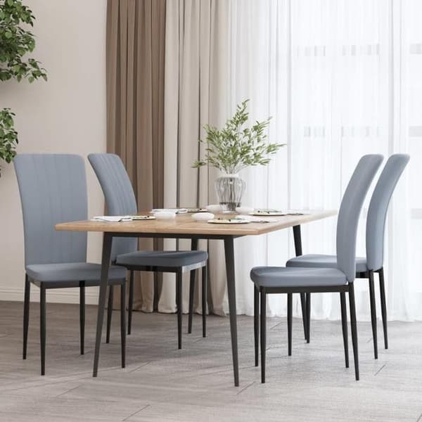 Maison Exclusive - Matstolar set om 4 Ljusgrå Sammet Ljusgrått