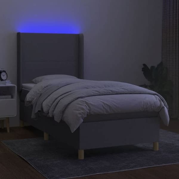 Maison Exclusive - Lamelseng madras LED Lys grå 100x200 cm Stof