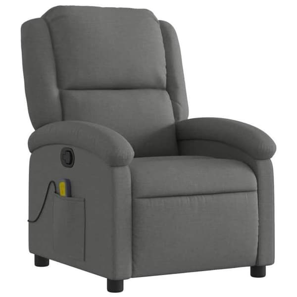 Maison Exclusive - Recliner med massage i mörkgrått tyg Mörkgrå