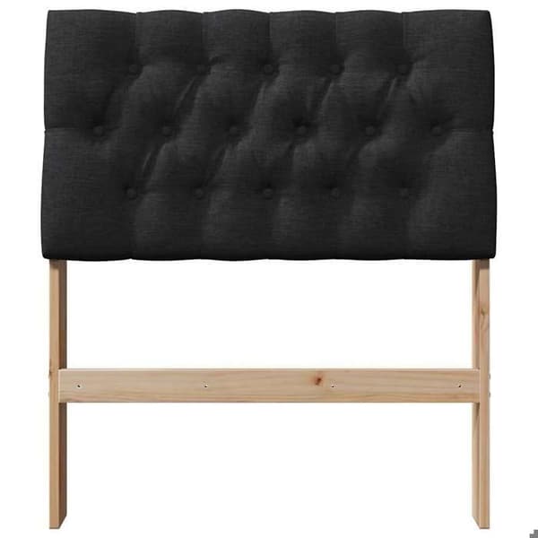 Hovedgærde - EKSKLUSIV HUS - Rektangulær - Sort - Massiv fyr - Ergonomisk skumpolstring Svart