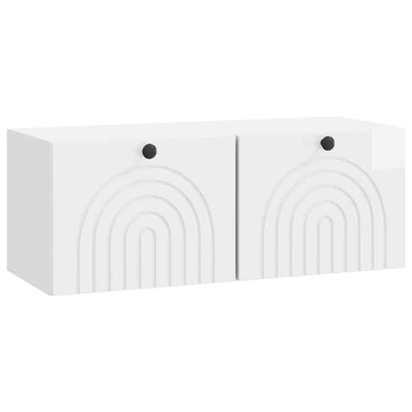 Exklusivt Hem - Väggmonterad TV-möbel Väggmontering Vit glansig 78,5 x 31 x 30 cm