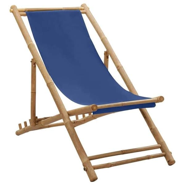 Maison Exclusive - Bambupatio tuoli ja tummansininen kangas marinblå