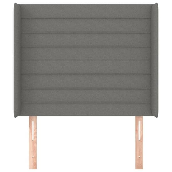Maison Exclusive - Päätylevy korvilla Tummanharmaa 103x16x118/128 cm Kangas Mörkgrå