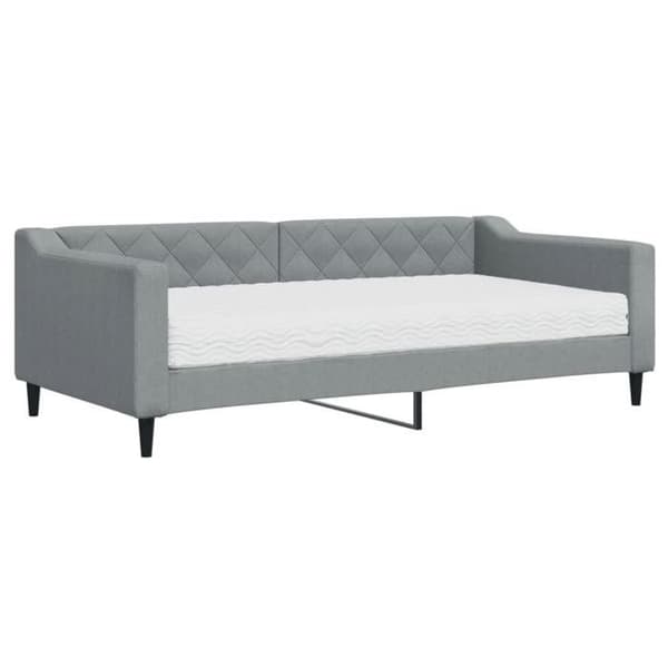 Maison Exclusive - Dagbädd med ljusgrå madrass 90x190 cm tyg Ljusgrått
