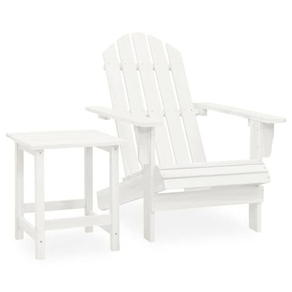 Maison Exclusive - Adirondack trädgårdsstol med bord i vit gran