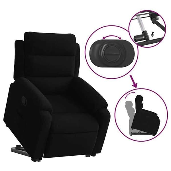 Maison Exclusive - Sort Velour Lænestol med Recliner