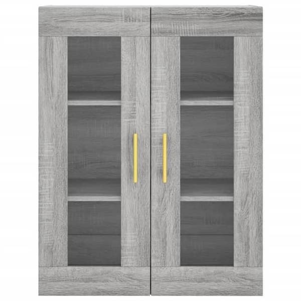 Maison Exclusive - Høj buffet Sonoma grå 69,5x34x180 cm Ingeniørtræ