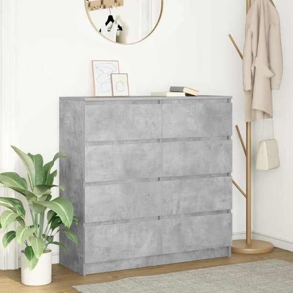 Maison Exclusive - Buffé grå betong 100x35x99 cm ingenjörsträ Betonggrå