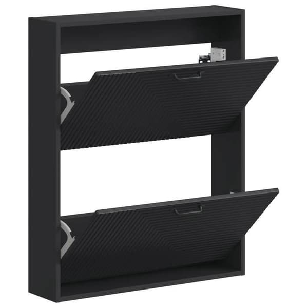 Maison Exclusive - Seinälle asennettava kenkäkaappi HAARLEM 71 x 17 x 86 cm Musta
