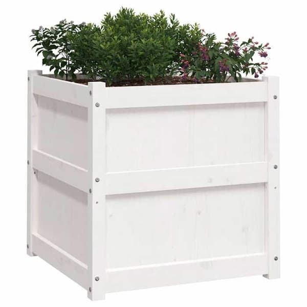 Maison Exclusive - Blomkrukor 2 st vit massiv furu