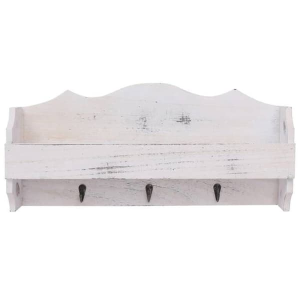 Maison Exclusive - Väggmonterad klädhängare Vit 50x10x23 cm Trä Matt vit