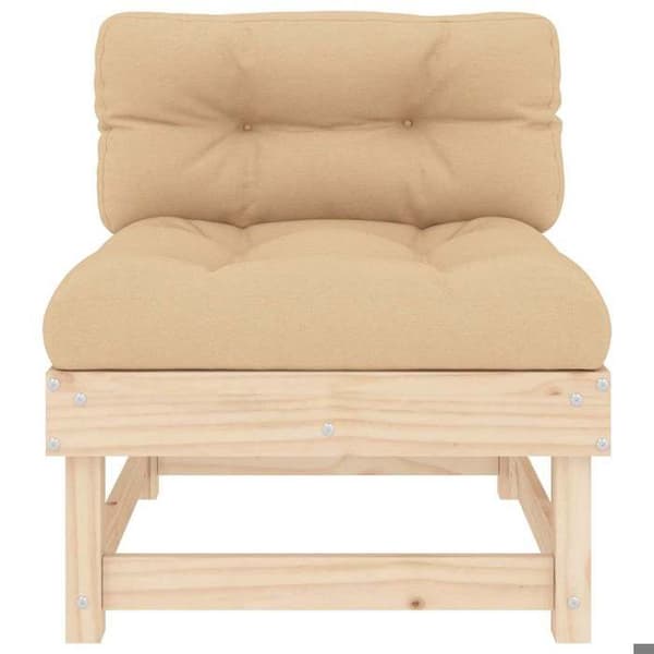 Maison Exclusive - Centrala soffor med kuddar 2 st massiv furu