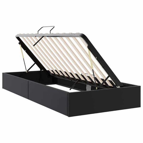 Maison Exclusive - Opbevaringsseng med sort opbevaring 100 x 190 cm Kunstlæder Svart