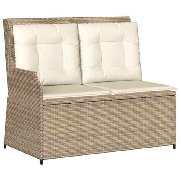 Maison Exclusive - Beige trädgårdsbänk i polyrotting