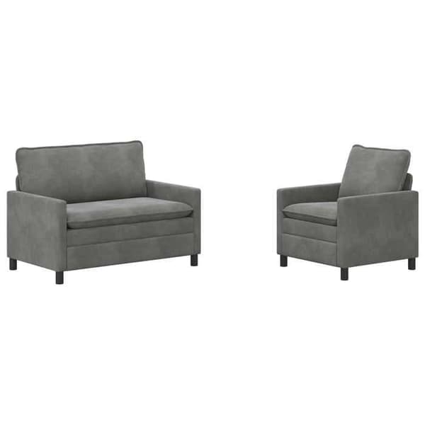 Maison Exclusive - Sæt af 2 sofaer Mørkegrå Velour