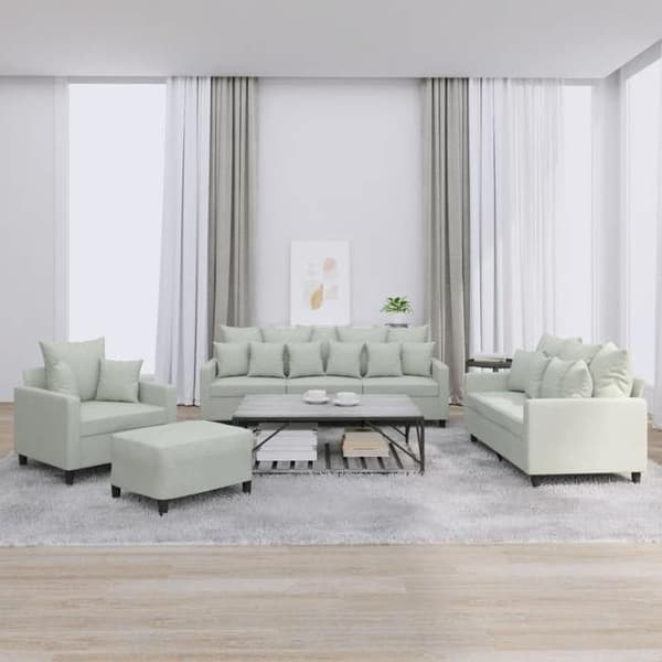 Maison Exclusive - Sæt af 4 sofaer med puder Lys grå Velour