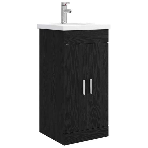 Maison Exclusive - Badeværelsesmøbel med vask, Sort eg 42 x 40 x 84,5 cm