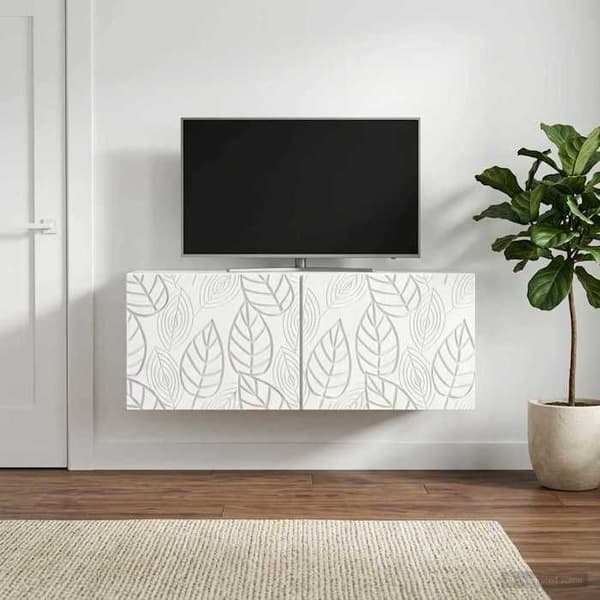 Maison Exclusive - Väggmonterad TV-möbel 98 x 31 cm Vit Ingenjörsträ