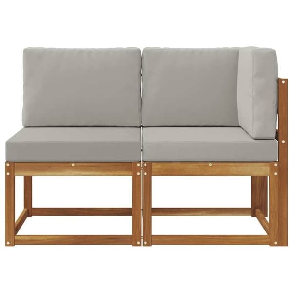 Maison Exclusive - Udendørs sofa midt og hjørne 2 Stykker Grå Naturlig og Lys
