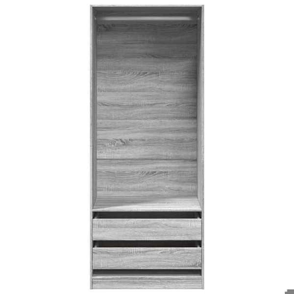 Maison Exclusive - Sonoma grå garderobe 80x50x200 cm ingeniørtræ Sonoma grå