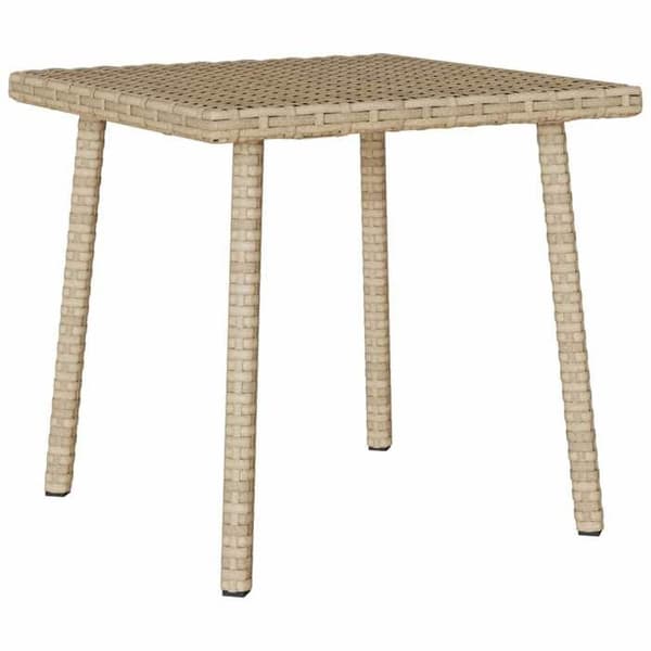Trädgårdssoffbord - EXKLUSIV HEM - 40x40x37 cm - Beige - Flätad resin (polyrotin) - Pulverlackerad stålram