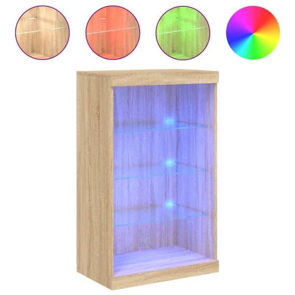 Maison Exclusive - Buffé med LED-lampor ek sonoma 60,5x37x100 cm