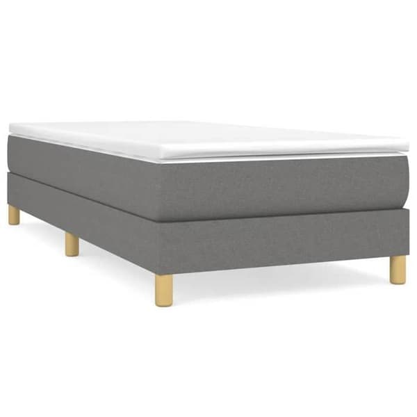 Maison Exclusive - Tummanharmaa jousisänky 90x190 cm kangas mörkgrå
